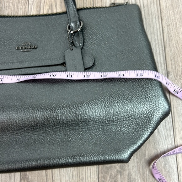Coach 23592 Grey Pewter charcoal Metallic Taylor Tote - Picture 6 of 14